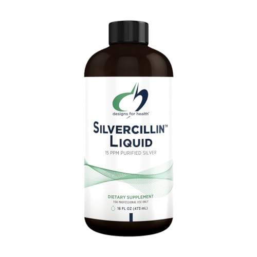 Designs for Health Liquid Silver - Silvercillin Pure Silver with Purified Water, 15ppm Non-Toxic Form of Silver - Non-GMO GI + Immune Support Supplement (95 Servings / 16oz)