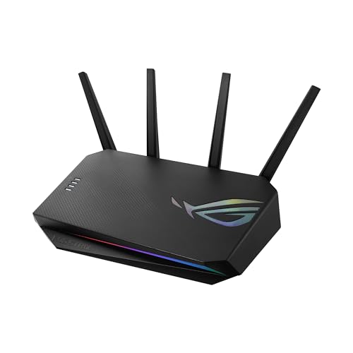 ASUS ROG Strix GS-AX5400 WiFi 6 Extendable Gaming Router, Gaming Port, Mobile Game Mode, Port Forwarding, VPN Fusion, Aura RGB, Subscription-free Network Security, Instant Guard, AiMesh Compatible