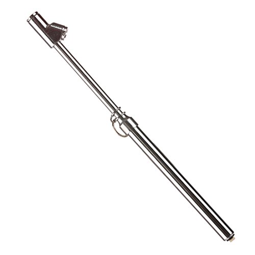 CZC AUTO Tire Pressure Gauge, Straight-on Foot Dual Head Chucks Auto Service Gage, Heavy Duty Air Gauge 10-150PSI 100-1000KPa for Car Truck RV Van (1 Pack, Silver)