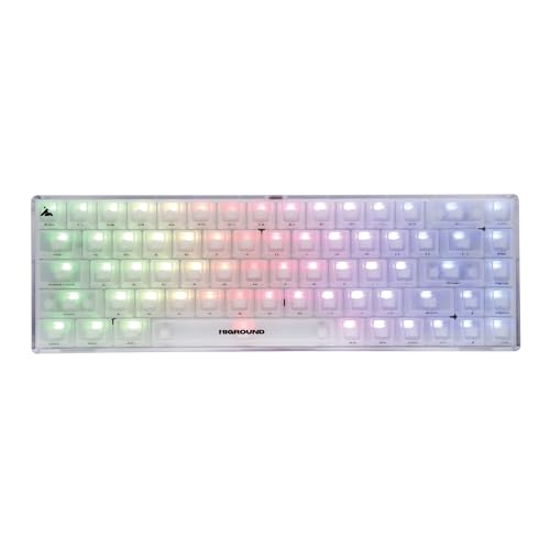Higround Crystal Opal Basecamp 65% Mechanical Keyboard, White Flame Switches for Precision, Programable RGB, Translucent, Smooth Typing, Hot-Swappable, Deep Thocc Dual Silicone Dampening