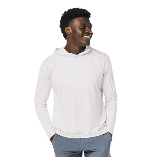 Vapor Apparel Men’s UPF 50+ UV Sun Protection Long Sleeve Performance Hoodie for Sports and Outdoor Lifestyle, Medium, White