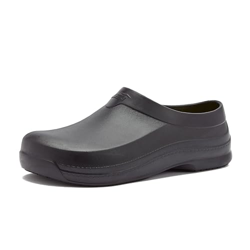 Avia Flame Slip Resistant Clogs for Women, Slip On Work Shoes for Food Service, Garden, or Nursing - Black, 7 Medium
