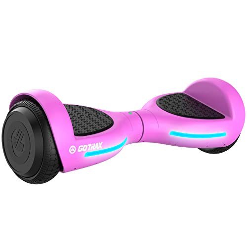 Gotrax FLASH Hoverboard for Kids, 6.5' Wheels & LED Light, Max 3.1 Miles and 5mph Power by Dual 150W Motor, UL2272 Certified Self Balancing Scooter Gift for 44-88lbs Kids(Purple)
