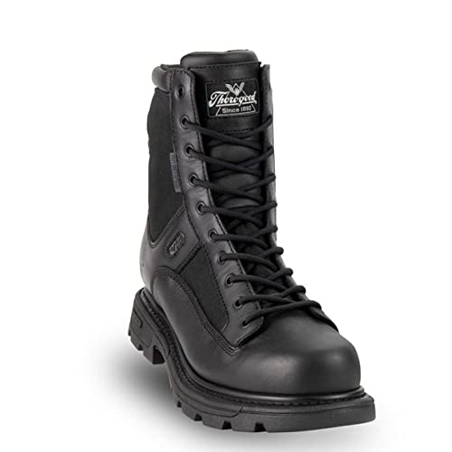 Thorogood GEN-Flex2 8” Side-Zip Waterproof Black Tactical Boots for Men and Women - Lightweight Leather and Nylon with Slip-Resistant Outsole; EH Rated, Black - 9.5 M US