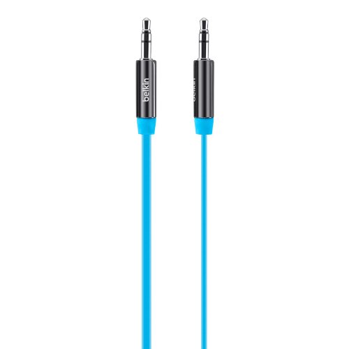 Belkin AV10127tt03-BLU MiXiT Tangle-Free Aux / Auxiliary Cable, 3 Feet (Blue)