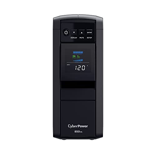 CyberPower CP850PFCLCD PFC Sinewave UPS System, 850VA/510W, 10 Outlets, AVR, Mini-Tower