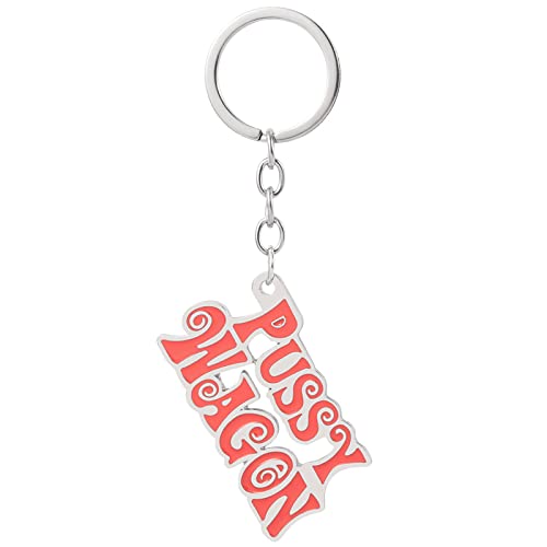 haress lfslk Pussy Wagon Keychain Inspired by Movie Kill Bill Pink Letter Metal Pendant Keyring