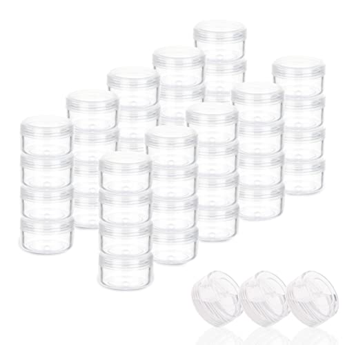 5 Gram Cosmetic Containers 50pcs Sample Jars Tiny Makeup Sample Containers with lids (Clear)