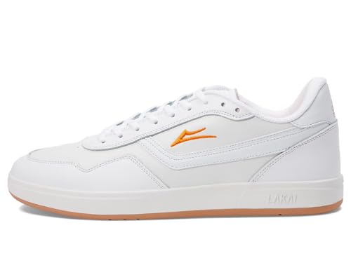 Lakai Terrace Mens Skate Shoes, White Leather, 7.5