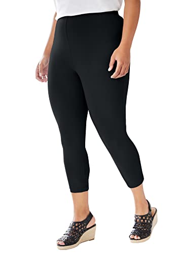 Woman Within Women's Plus Size Capri Legging - 2X, Black