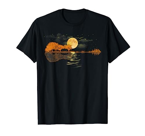 Guitar Lake Reflections Love Musician, Acoustic Guitar T-Shirt