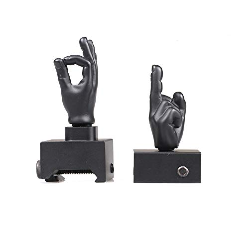 Stinger Novelty Finger Sight Set, Front and Rear Iron Sight Set, Fit Picatinny Rail and Weaver (Black Color, Straight 90 Degree)