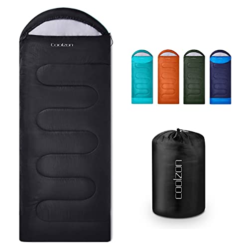 Coolzon Lightweight Backpacking Sleeping Bag for Adults Boys and Girls, Cold Weather Kids Sleeping Bag for All Season Hiking & Camping