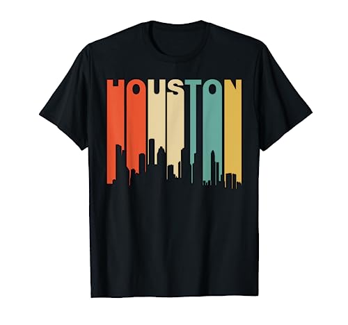 Retro 1970's Style Houston Texas Skyline T-Shirt