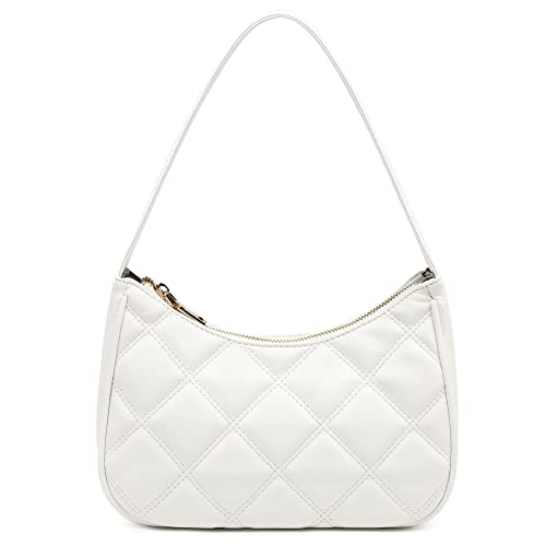 CYHTWSDJ Shoulder Bags for Women, Cute Hobo Tote Handbag Mini Clutch Purse with Zipper Closure (White Lg)