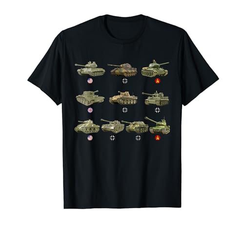 Top Ten Best WW2 Tanks M4 Sherman Panzer IV Tiger II T-34 T-Shirt