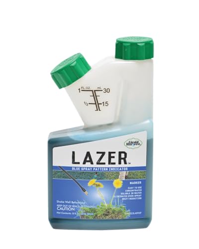 Liquid Harvest Lazer Blue - 8 Ounces - Concentrated Spray Pattern Indicator, Weed Dye, Herbicide Dye, Fertilizer Marking Dye, Turf Mark and Blue Herbicide Marker