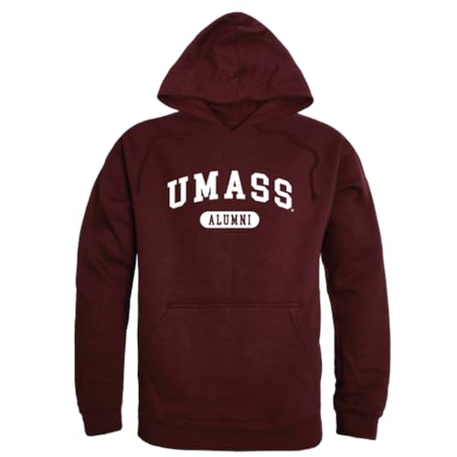W Republic UMASS University of Massachusetts Amherst Minuteman Alumni Hoodie Sweatshirts - Maroon, Large