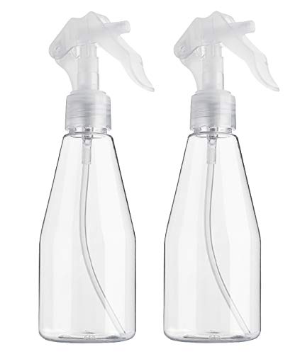 dedoot Clear Spray Bottle for Hair, Plant Mister Spray Bottle, 2 Pack Empty Small 7oz Plastic Refillable Trigger Sprayer, Leak Proof Spray Bottles for Cleaning Solutions, Hair Care, Essential Oils
