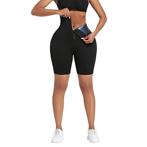 huiming Sauna Sweat Shorts for Women High Waisted Thermo Waist Trainer Slimming Leggings Pants Body Shaper (Large/X-Large)