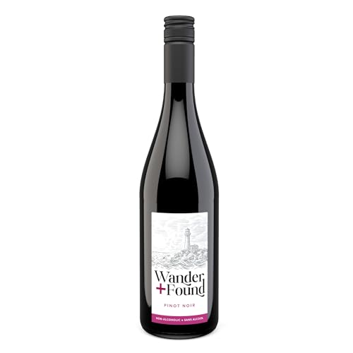 Wander + Found Non-Alcoholic Wine, Pinot Noir, Award Winning Red Wine from Germany, Non-GMO Alcohol-Free Wine, 750 ml (1 Bottle)
