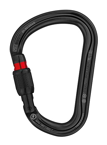 PETZL, William, Locking Carabiner for Belaying, Black, Screw-Lock