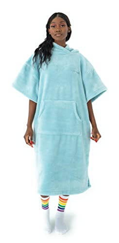 CARRYBERRY Unisex Surf Poncho - Wetsuit Changing Robe - Swim Parka with Hood- Adult Hooded Towel Poncho - Perfect for Outdoor Sports, Swimming, Surfing, Diving, Camping - One Size Fits All