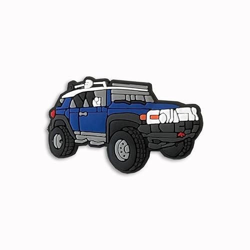 CH4X4 Off Road All-Terrain Vehicle Blue FJ CRUISER Soft PVC Shoe Charms for Toyota Enthusiasts