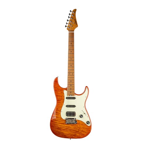 EART NK-C3 Electric Guitar with 6 String Maple Fingerboard Solid Body Right Handed, Stainless Steel Frets, Yellow