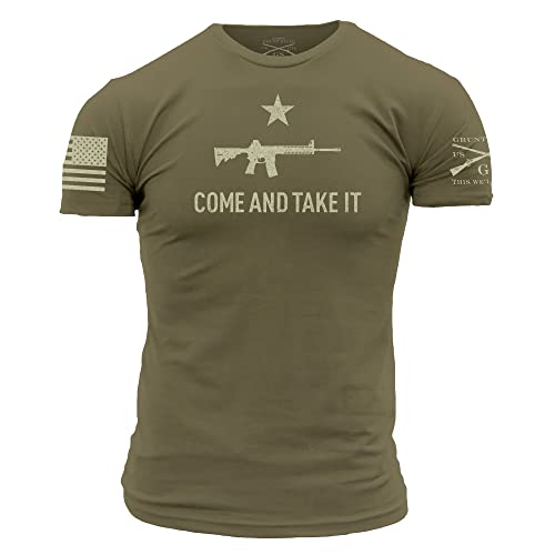 Grunt Style Come and Take It 2A Edition Men's T-Shirt (Military Green, XX-Large)
