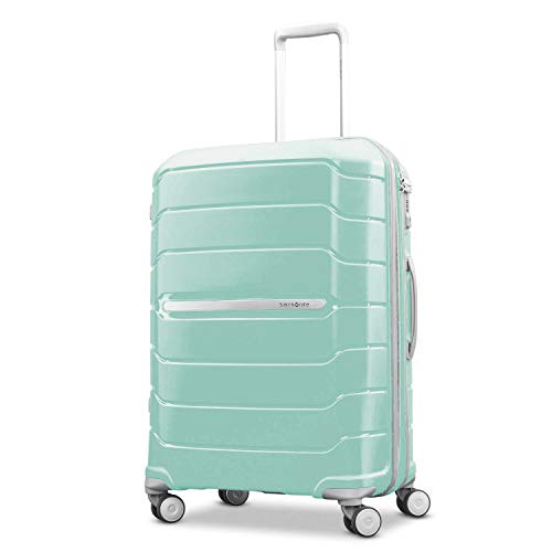 Samsonite Freeform Hardside Expandable with Double Spinner Wheels, Checked-Medium 24-Inch, Mint Green
