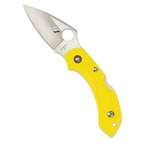 Spyderco Dragonfly 2 Lightweight Salt Knife with 2.25' H-1 Steel Blade and High-Strength Yellow FRN Handle - PlainEdge - C28PYL2