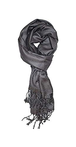 LibbySue-A Luxurious Pashmina Scarf in Beautiful Solid Colors (Charcoal Grey)
