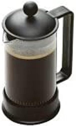 Bodum 12 oz Brazil French Press Coffee Maker, High-Heat Borosilicate Glass, Black - Made in Portugal