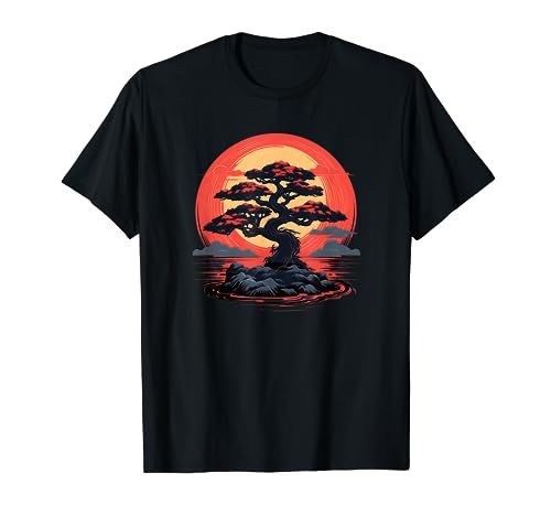 Bonsai Tree Nostalgia Retro 80s Inspired Bonzai Illustration T-Shirt