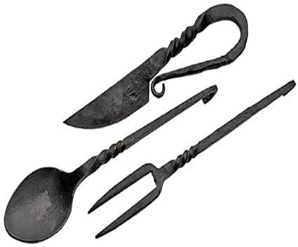 NauticalMart Medieval Eating Utensil Set Iron