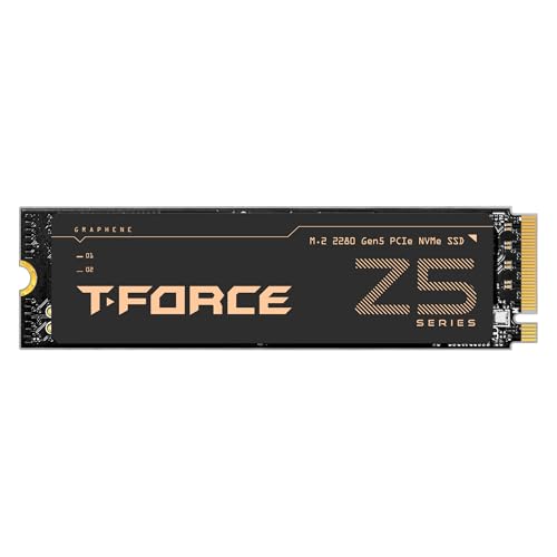 TEAMGROUP T-FORCE Z540 1TB DRAM SLC Cache 3D TLC NAND NVMe Phison E26 PCIe Gen5x4 M.2 2280 Gaming SSD with Ultra-Thin Graphene Heat Spreader Read/Write 11700/9500 MB/s TM8FF1001T0C129