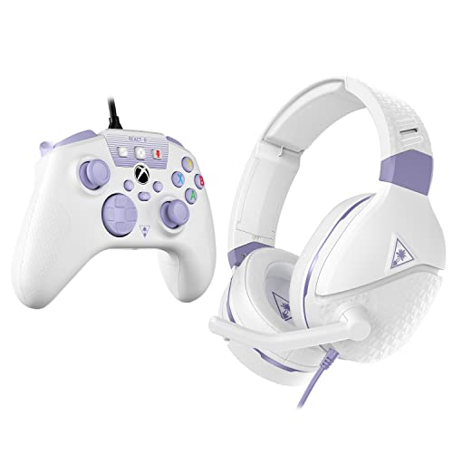 Turtle Beach Recon Spark Gaming Headset for Xbox Series X, Series S, 40mm Speakers REACT-R Controller Wired Game Controller – Licensed for Xbox Series Mappable Buttons- White/Purple