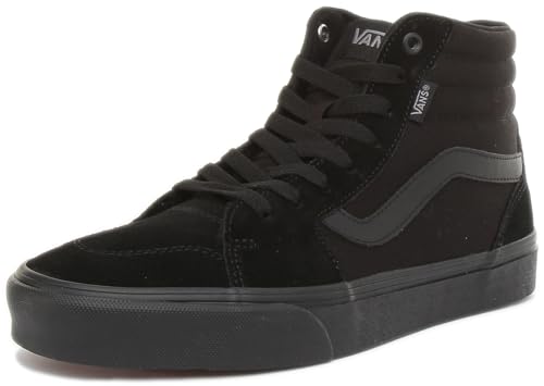 Vans Men's Hi-Top Trainers Sneaker, Suede Canvas Black Black, 10.5