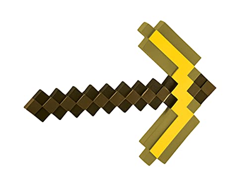 Gold Minecraft Pickaxe, Official Minecraft Costume Accessory for Kids, Single Size Video Game Costume Prop