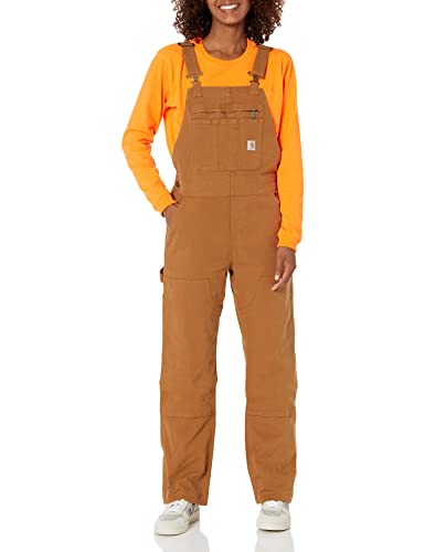 Carhartt womens Carhartt Women's Crawford Double Front Bib Overalls Coveralls, Carhartt Brown, Medium US