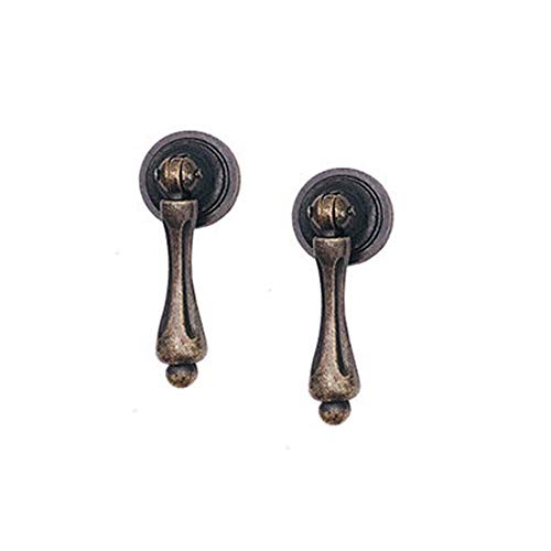 JKJF Antique Bronze Metal Drawer Cabinet Decorative Pull Handle Knob (2 Pack)