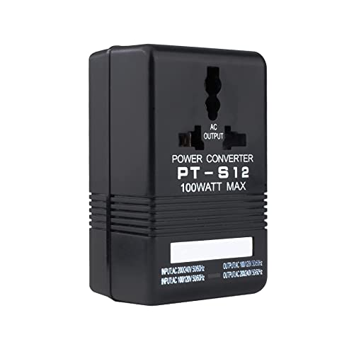 Voltage Converter, 110V to 220V Step-Up & Down Power Two-Way Conversion Voltage Converter Transformer for Travel, RV, Camping (black-100w)