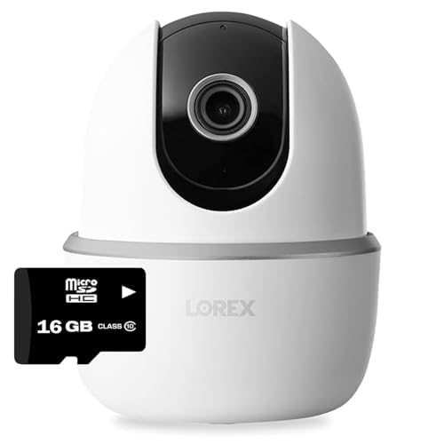 Lorex Smart Indoor Pan/Tilt Wi-Fi Security Camera with Person Detection, Two-Way Audio, and Smart Home Voice Control (2K Indoor)