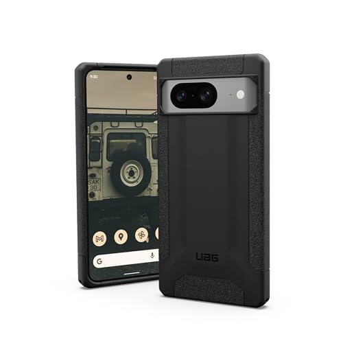 URBAN ARMOR GEAR UAG Made for Google Pixel 8 Case Scout Black, Slim Rugged Premium Impact Resistant Military Drop Tested Protective Cover