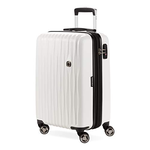 SwissGear 7272 Energie Expandable Hardside Luggage with Spinner Wheels and TSA Lock, White, Carry-On 19-Inch