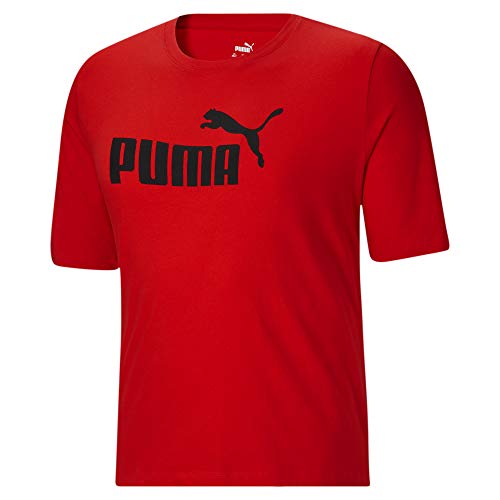 PUMA mens Essentials Logo Tee Shirt, Puma Red, X-Large Tall US