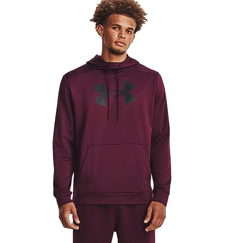 Under Armour mens Armour Fleece Big Logo Hoodie, (600) Dark Maroon / / Black, Medium