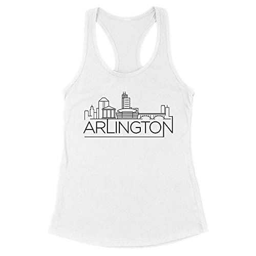 Skyline Arlington Virginia Tank Top Fitted Racerback Women's X-Small White
