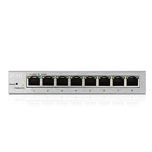Zyxel 8 Port Gigabit Web Managed Switch | Plug & Play | Supports VLAN, QoS, IGMP & LAG | Fanless [GS1200-8]
